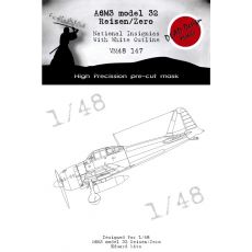 A6M3 Reisen model 32 National Insignias with white outline