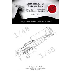 A6M3 Reisen model 22 National Insignias wit white outline